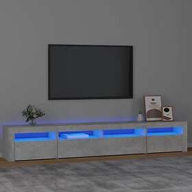 vidaXL TV Stand med LED-belysning betonggrå 240x35x40 cm 3152725