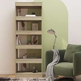 vidaXL Bokhylla/Rumsavdelare sonoma-ek 60x30x166 cm konstruerat trä 811676