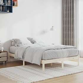 vidaXL Sängram utan madrass 137x190 cm massiv furu full