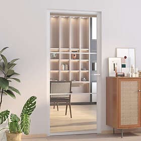 vidaXL Interior Door 93x201.5 cm White ESG Glass and Aluminium