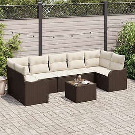 vidaXL Garden sofa set 8 pcs Brown 55 x 55 x 37 cm Poly rattan