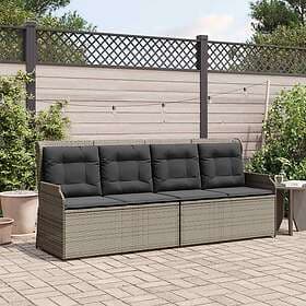 vidaXL Garden Bench Poly Rattan Grey 3394451
