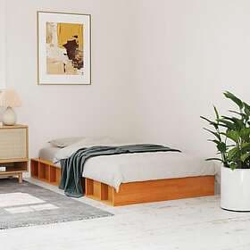 vidaXL Sängram vaxad brun 90x190 cm massiv furu