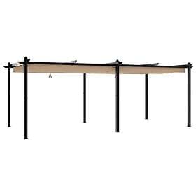 vidaXL Paviljong med infällbart tak taupe 3x6 m aluminium 3217063