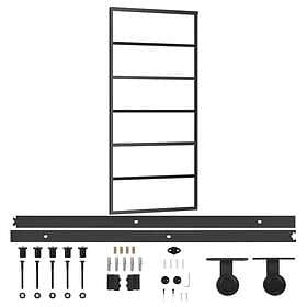 vidaXL Sliding Door ESG Glass Aluminum 90x205 cm