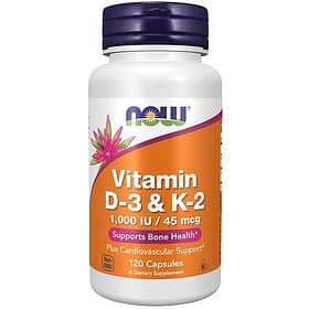 Now Foods Vitamin D3 & K2 1000IU 120 Capsules