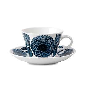 Gustavsbergs Porslinsfabrik Blå Aster Coffee Cup with Saucer