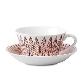Gustavsbergs Porslinsfabrik Röd Salix Tea Cup with Saucer