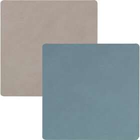 Lind DNA Square Coasters 10x10cm Light Blue/Light Grey Blå