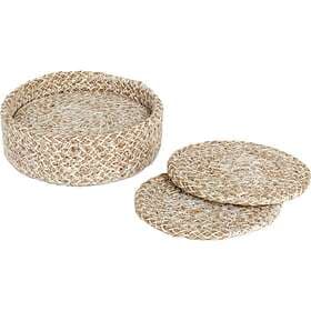 Dixie Ella Coasters 10.5 cm 6-pack, Beige Jute