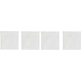 DIYTI Narrow Stripe Coasters 10x10 cm 4-pack, Vit Polyester