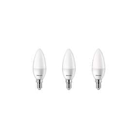 Philips LED-glödlampa Kerte 4.9W/827 (40W) 3-pack E14