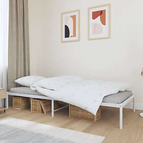 vidaXL Bed Frame metall vit 90x200 cm