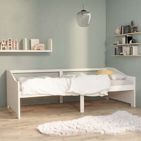 vidaXL Dagbädd 3-sits vit massiv furu 90x200 cm