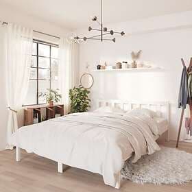 vidaXL Bed Frame vit massiv furu 150x200 cm
