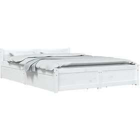 vidaXL Bed Frame med lådor vit 140x200 cm