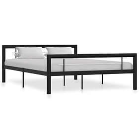 vidaXL Bed Frame svart och vit metall 140x200 cm