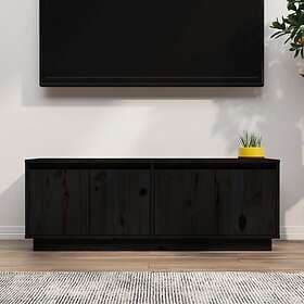 vidaXL TV Cabinet Black 110x34x40 cm Solid Wood Pine