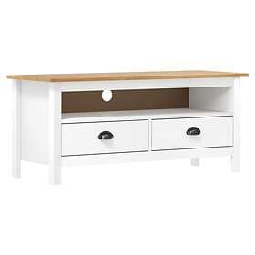 vidaXL TV Cabinet Hill White 110x40x47 cm Solid Pine Wood 288926