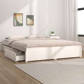 Bed Frame med lådor vit 180x200 cm