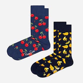 Happy Socks Strumpor 2P Classic Cherry Blå bomull Strl 36/40
