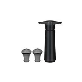 Vacuvin Wine Saver Vinpump + 2 Stopper (Black)