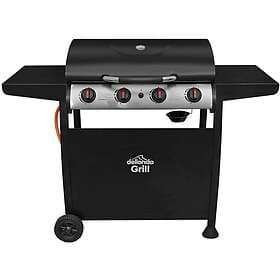 dellonda 4 Burner Gas BBQ Barbecue with Piezo Ignition, Thermometer, Shelves & P