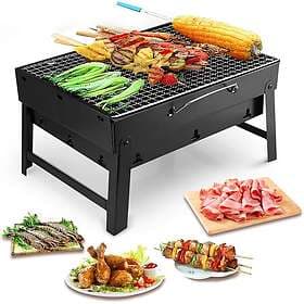 Uten Portable Barbecue Stainless Steel Charcoal Smoker Char Broil BBQ Pit Grill 