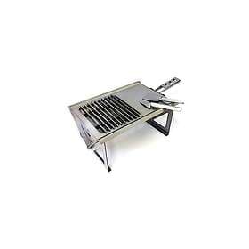 Volcann Portable Fire Pit BBQ and Cooktop with Spike Grill Holder Spatula Flatpa