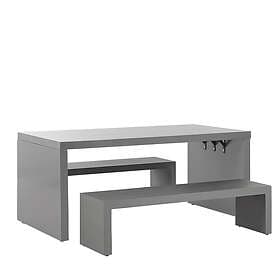 Beliani 4 Seater Concrete Garden Dining Set U Shaped Table Grey TARANTO