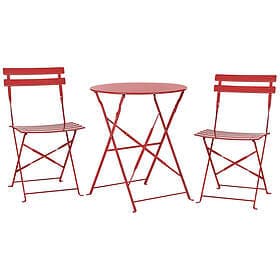 Beliani Steel Garden Bistro Set Red FIORI
