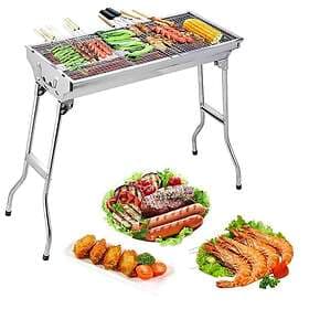 Silver Groundlevel Foldable BBQ Grill