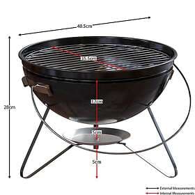 Garden Vida Kansas Small Kettle Grill Bbq Black