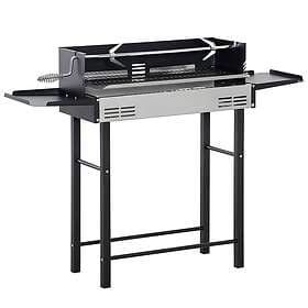 Outsunny Charcoal Spit Roasting Machine With 3-tier Grill Grate & Foldable Shelv