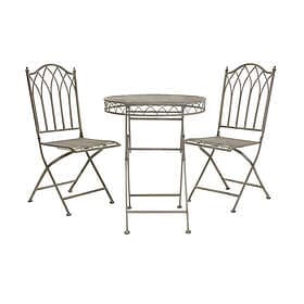 Charles Bentley Wrought Iron Bistro Set Metal Outdoor Garden Patio With Rust Pro
