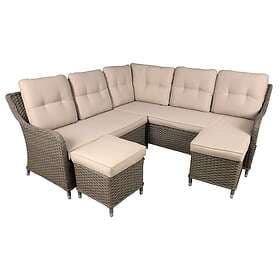 dellonda Chester Rattan Wicker Outdoor 6 Seat Corner Sofa Set DG72