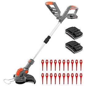 Terratek Cordless Grass Strimmer 20V 1HR Fast Charge Grass Trimmer with 30X Blad