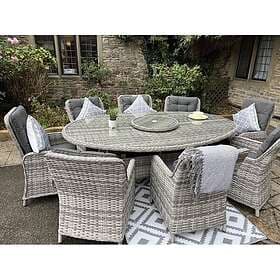 Leisure Chelsea Home And rattan garden furniture premium oval dining set Red