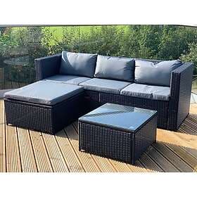 Store Direct (Black) Victoria Rattan Furniture Lounge Set Black
