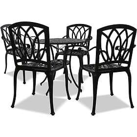 Homeology POSITANO Luxurious & Patio Table 4 Large Chairs with Armrests Cast Alu