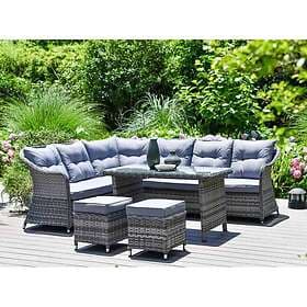 Store Direct Florida Aluminium Rattan Furniture Corner Dining Set Grey
