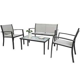 Stream 4 seater Living Room Sofa Sets, Metal Frame with coffee table Grey