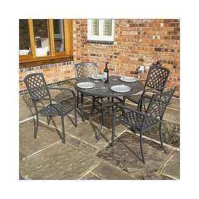 Rowlinson Vienna Aluminium 4 Seater Dining Set
