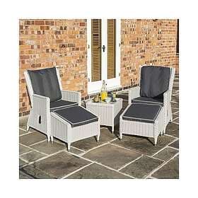 Rowlinson Prestbury Lounger Set White
