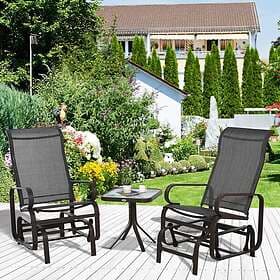 Unbranded Metal Frame Garden Furniture Chair and Tea Table Set, Best Brown