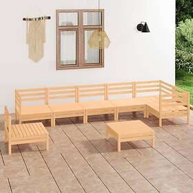 vidaXL Solid Pinewood Garden Lounge Set 8 Piece Wooden Patio Sofa Seating