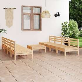 vidaXL Solid Pinewood Garden Lounge Set 9 Piece Outdoor Seating Sectional Sofa