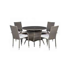 RoyalCraft Royalcraft Malaga 4 Seater Stacking Dining Set Black