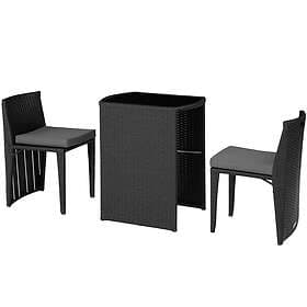 TecTake (black) Rattan garden furniture set Hamburg tables and chairs, set, outd