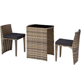 TecTake (nature) Rattan garden furniture set Hamburg tables and chairs, set, out
